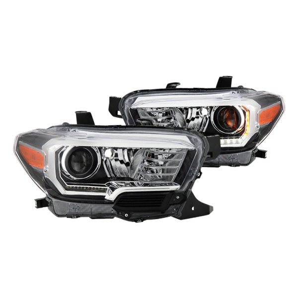 Spyder® - Chrome LED DRL Bar Projector Headlights, Toyota Tacoma