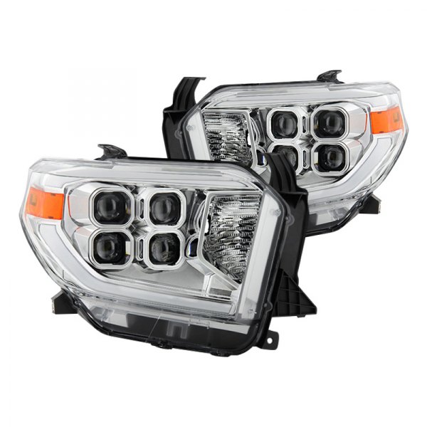 Spyder® - Chrome Light Tube Projector LED Headlights, Toyota Tundra