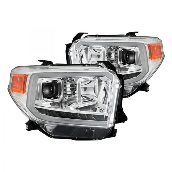Spyder® - Chrome LED Light Tube Projector Headlights, Toyota Tundra