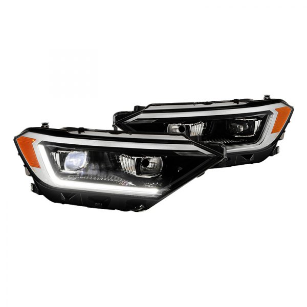 Spyder® - Black LED DRL Bar Projector Headlights, Volkswagen Jetta