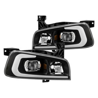 Spyder® - Driver and Passenger Side Black LED DRL Bar Projector Headlights