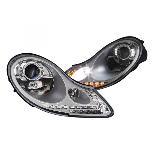 Spyder® - Chrome Projector Headlights with Switchback DRL, Porsche 911 Series