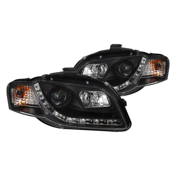 Spyder® - Black Projector Headlights with Parking LEDs, Audi A4