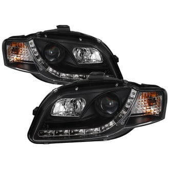 Spyder® - Signature Series Driver and Passenger Side Black Projector Headlights with Parking LEDs
