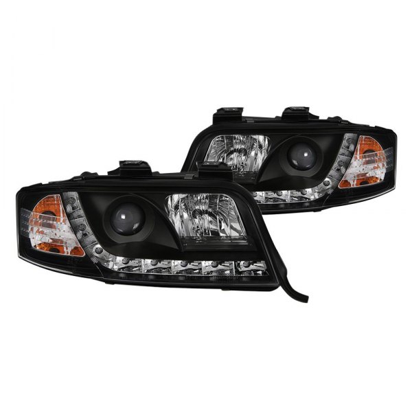 Spyder® - Black Projector Headlights with Parking LEDs, Audi A6