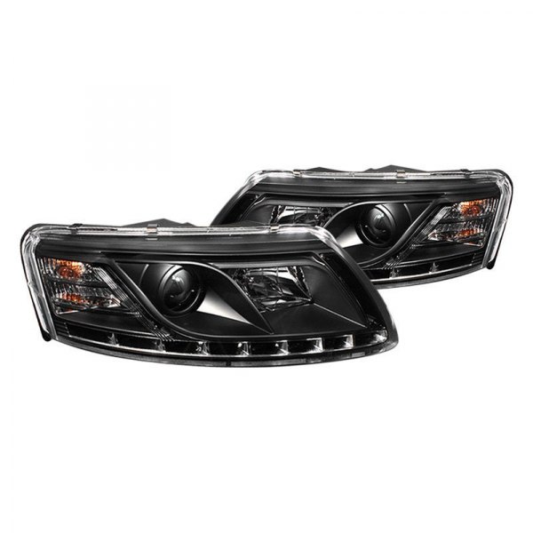Spyder® - Black Projector Headlights with LED DRL, Audi A6