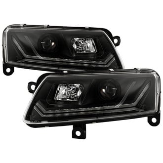 Spyder® - Signature Series Driver and Passenger Side Black Light Tube Projector Headlights with Sequential LED Turn Signal