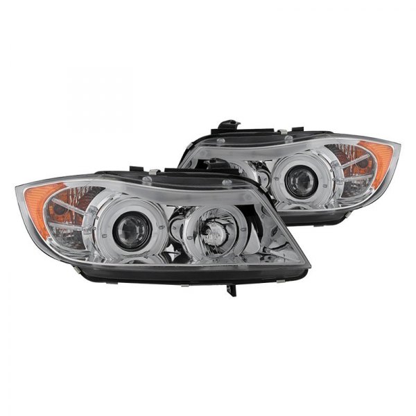 Spyder® - Chrome LED Halo Projector Headlights, BMW 3-Series