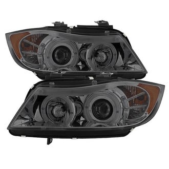 Spyder® - Signature Series Driver and Passenger Side Chrome/Smoke LED Halo Projector Headlights