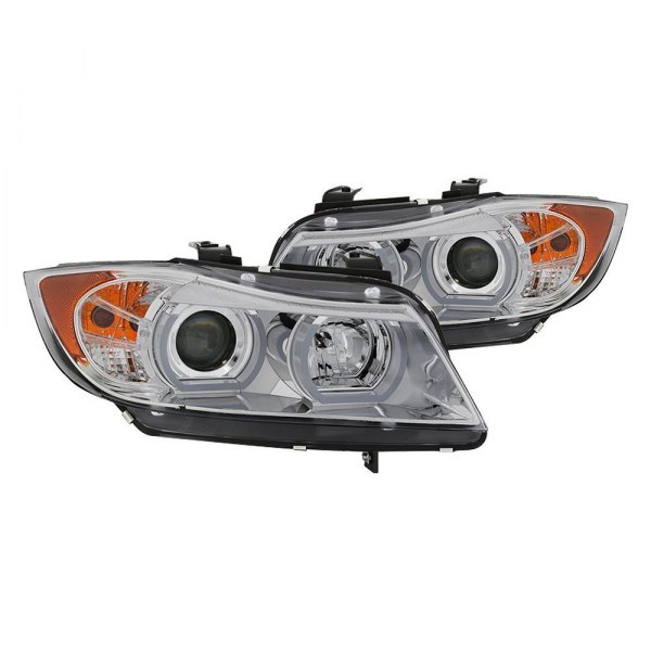 Spyder® - Chrome LED Light Tube Projector Headlights, BMW 3-Series