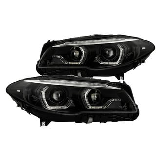Spyder® - Signature Series Driver and Passenger Side Black Light Tube Projector Headlights with LED Sequential Turn Signal