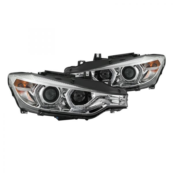 Spyder® - Chrome LED Light Tube Projector Headlights, BMW 3-Series