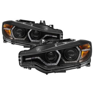 Spyder® - Signature Series Driver and Passenger Side Black LED Light Tube Projector Headlights