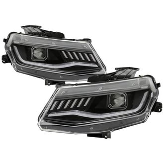 Spyder® - Apex Series Driver and Passenger Side Black Light Tube Projector LED Headlights with Sequential Turn Signal