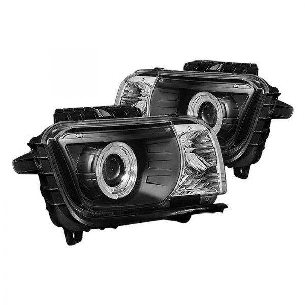 Spyder® - Black LED Dual Halo Projector Headlights, Chevy Camaro
