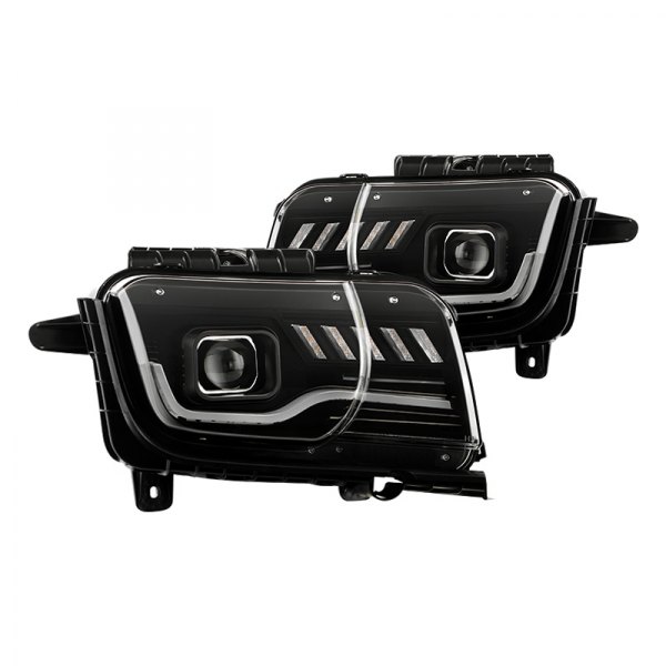 Spyder® - Black Sequential Light Tube Projector LED Headlights