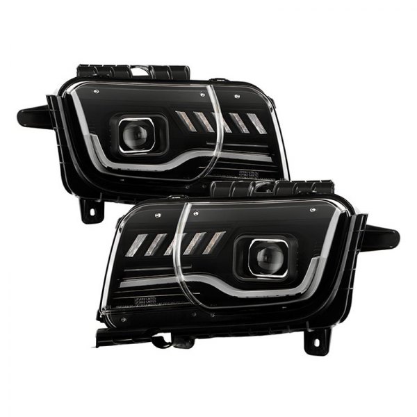 Spyder® - Black Light Tube Projector Headlights with Sequential LED Turn Signal