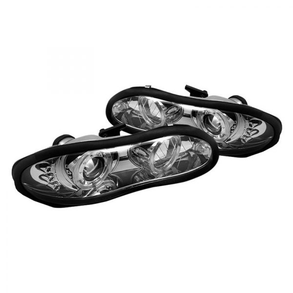 Spyder® - Chrome Halo Projector Headlights with Parking LEDs, Chevy Camaro