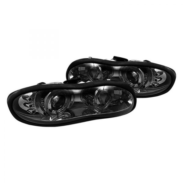 Spyder® - Chrome/Smoke Halo Projector Headlights with Parking LEDs, Chevy Camaro