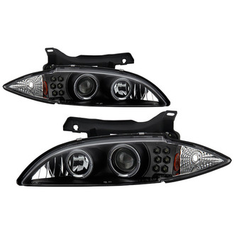 Spyder® - Signature Series Driver and Passenger Side Black Halo Projector Headlights with Parking LEDs