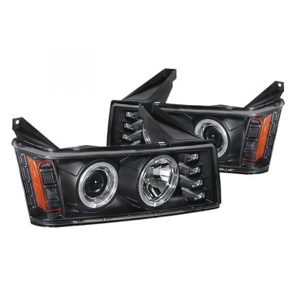 Spyder® - Black Halo Projector Headlights with LED DRL
