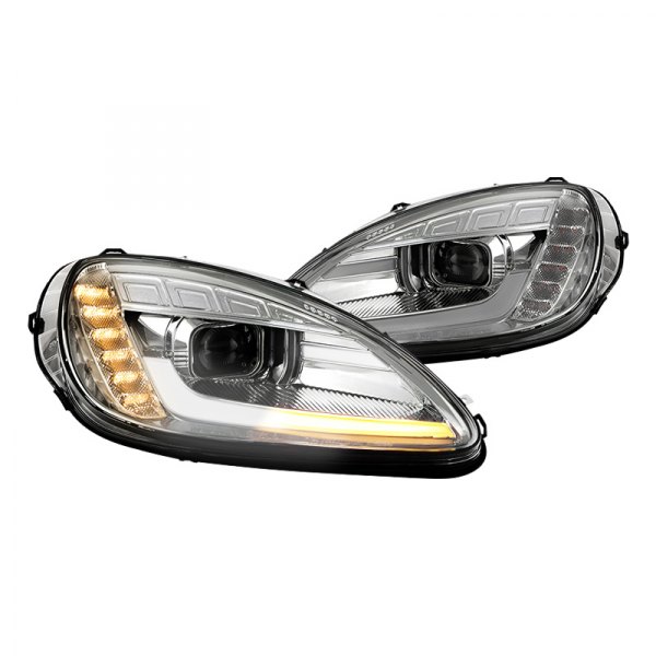 Spyder® - Chrome Sequential DRL Bar Projector LED Headlights, Chevy Corvette