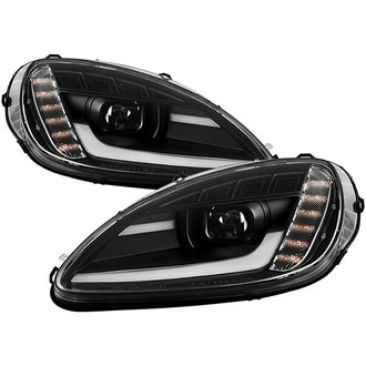 Spyder® - Signature Series Driver and Passenger Side Black Sequential LED DRL Bar Projector Headlights