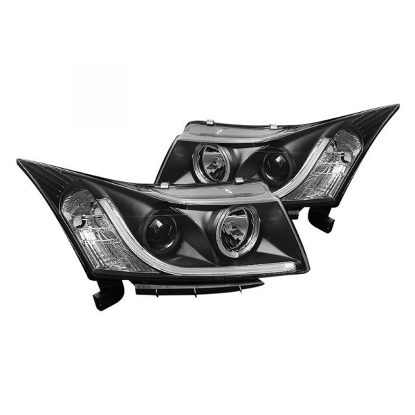 Spyder® - Black LED Light Tube Projector Headlights, Chevy Cruze