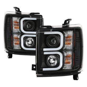 Spyder® - Signature Series Driver and Passenger Side Black LED Light Tube Projector Headlights