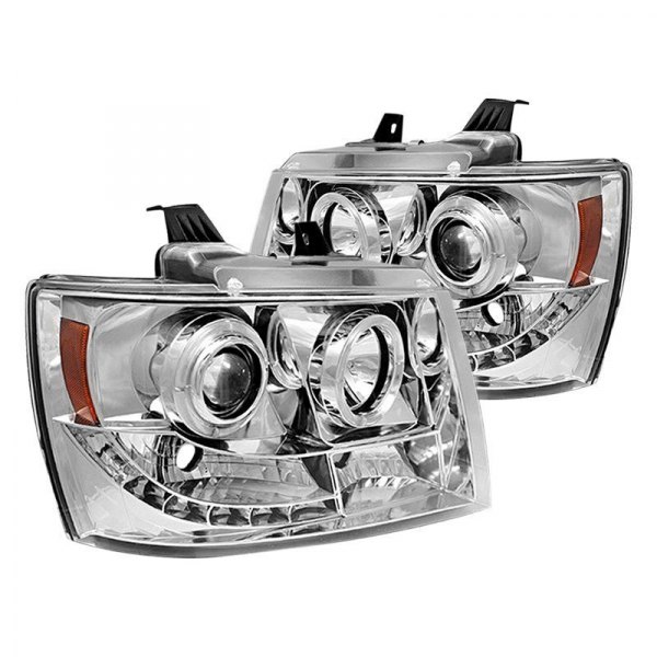 Spyder® - Chrome Halo Projector Headlights with Parking LEDs