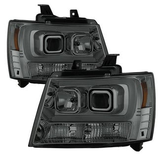 Spyder® - Signature Series Driver and Passenger Side Chrome/Smoke LED Light Tube Projector Headlights
