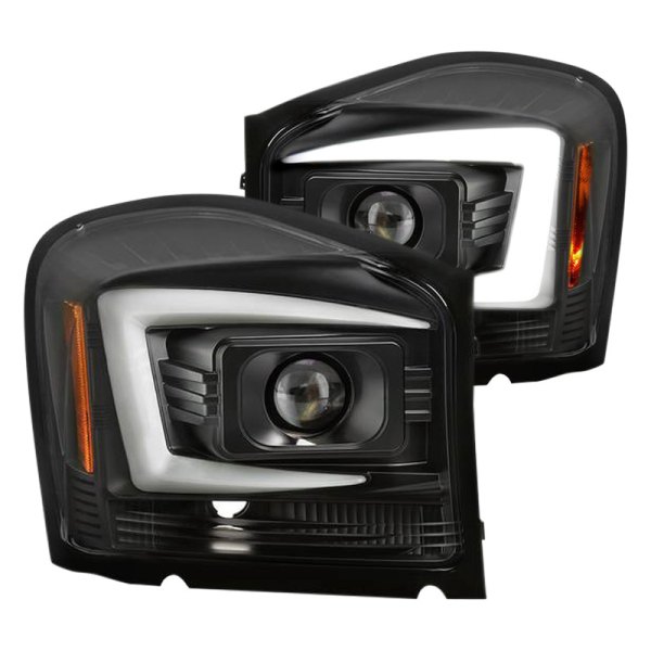 Spyder® - Black LED DRL Bar Projector Headlights, Dodge Durango