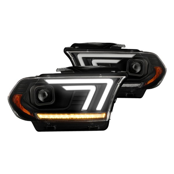 Spyder® - Black Light Tube Projector Headlights with LED Sequential Turn Signal, Dodge Durango