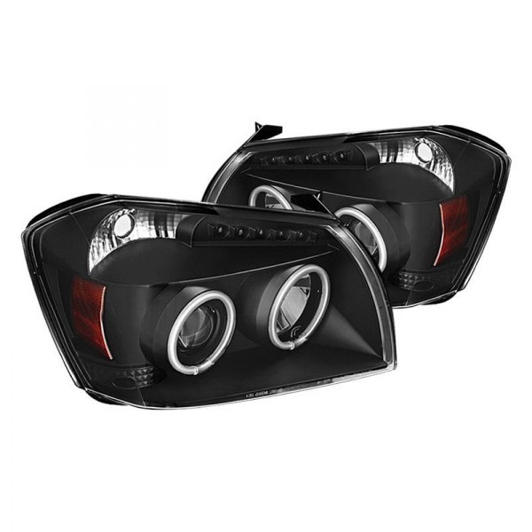 Spyder® - Black CCFL Halo Projector Headlights with LED DRL, Dodge Magnum