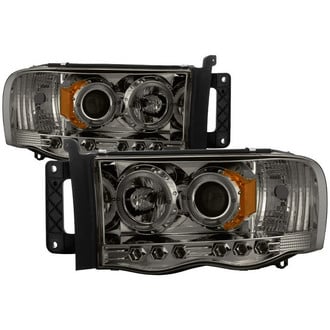 Spyder® - Signature Series Driver and Passenger Side Chrome/Smoke Halo Projector Headlights with Parking LEDs