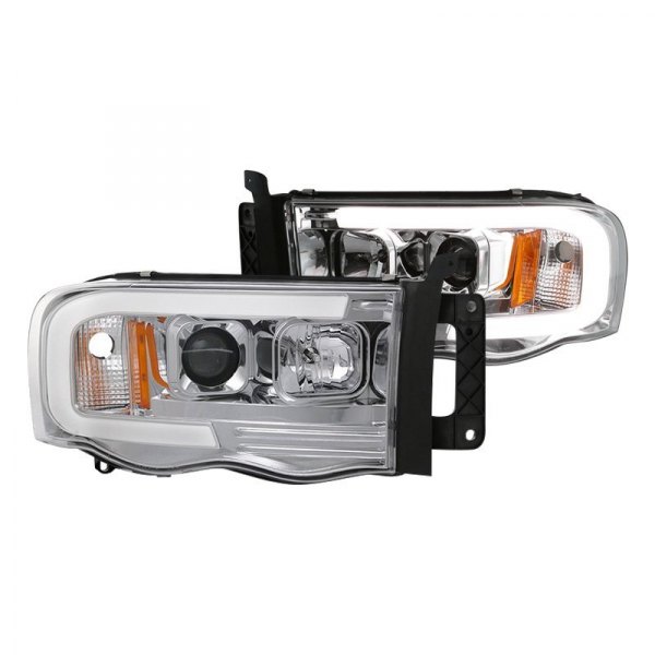 Spyder® - Signature Series Chrome LED DRL Bar Projector Headlights, Dodge Ram