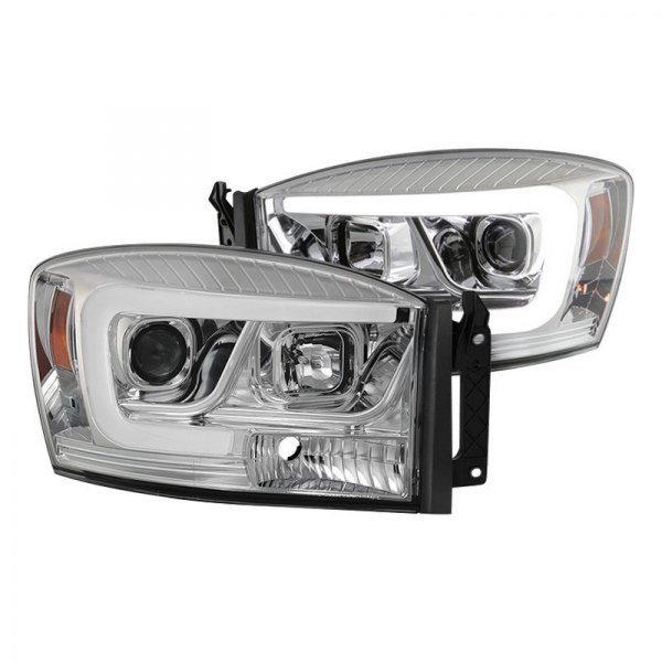 Spyder® - Chrome LED DRL Bar Projector Headlights, Dodge Ram