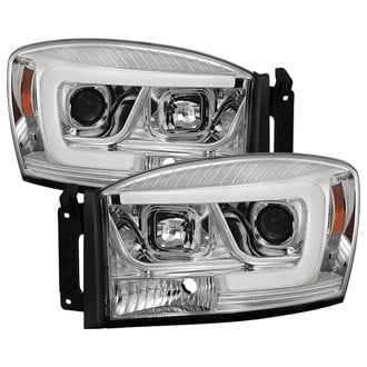 Spyder® - Signature Series Driver and Passenger Side Chrome LED DRL Bar Projector Headlights