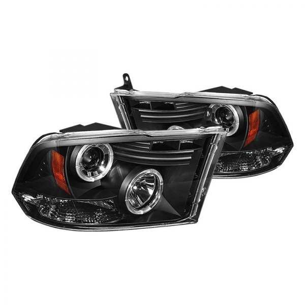Spyder® - Black LED Halo Projector Headlights, Dodge Ram