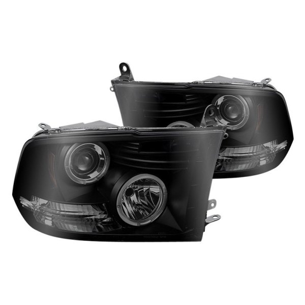Spyder® - Black/Smoke LED Halo Projector Headlights, Dodge Ram