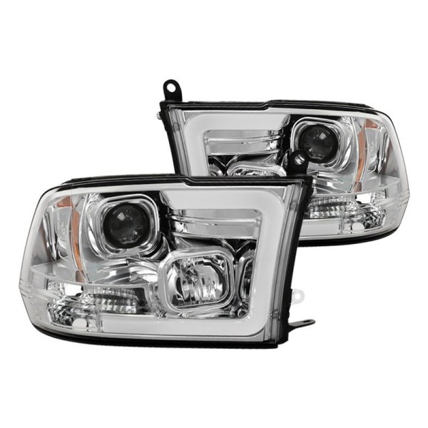 Spyder® - Chrome LED DRL Bar Projector Headlights, Dodge Ram