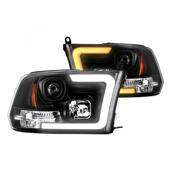 Spyder® - Black Switchback LED DRL Bar Projector Headlights, Dodge Ram