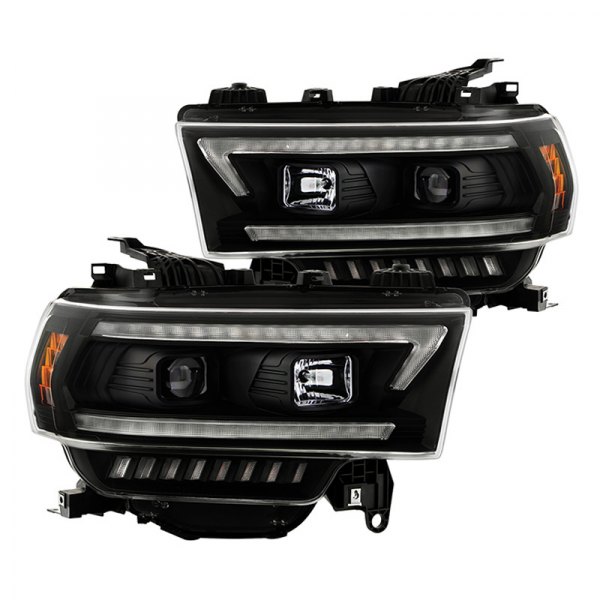 Spyder® - Black Projector Headlights with Parking LEDs and Sequential Turn Signal