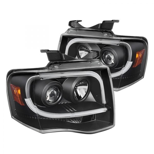 Spyder® - Black LED DRL Bar Projector Headlights, Ford Expedition