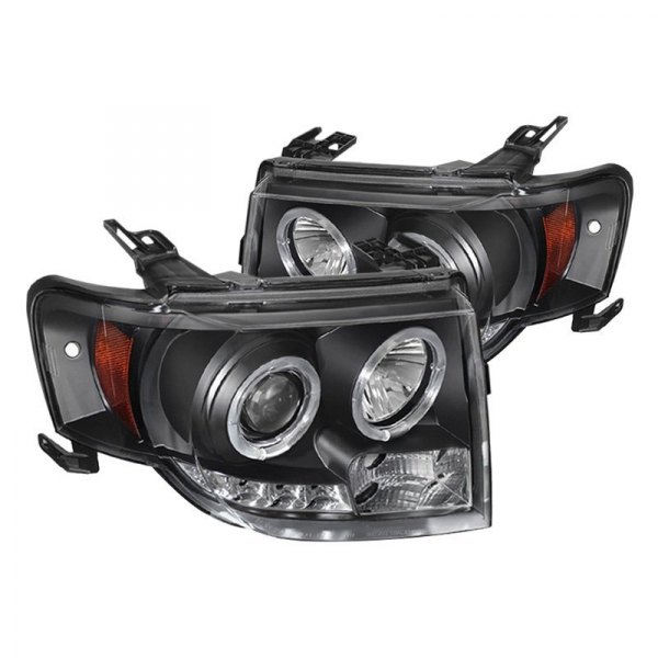 FOR 2008-2012 FORD ESCAPE BLACK REPLACEMENT HEADLIGHTS HEADLAMP BUMPER LED DRL