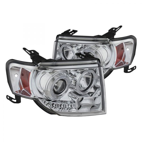 Spyder® - Chrome Halo Projector Headlights with Parking LEDs, Ford Escape