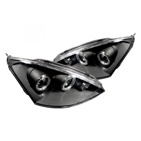 Spyder® - Black LED Halo Projector Headlights, Ford Focus
