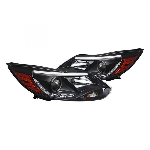 Spyder® - Black Light Tube Projector Headlights with Parking LEDs, Ford Focus