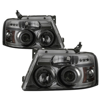Spyder® - Signature Series Driver and Passenger Side Chrome/Smoke LED DRL Bar Halo Projector Headlights