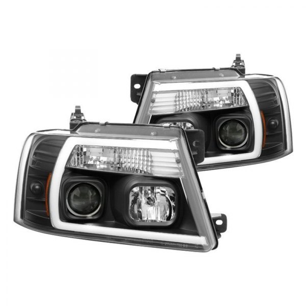 Spyder® - Black LED DRL Bar Projector Headlights, Ford F-150